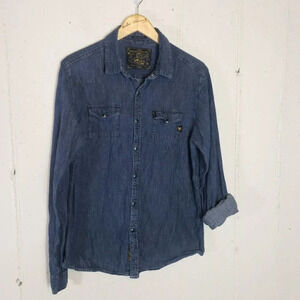 Cactus Clothing men’s M “my lucky shirt” denim snap button down western shirt